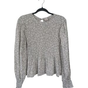a new day Light Gray Patterned Blouse